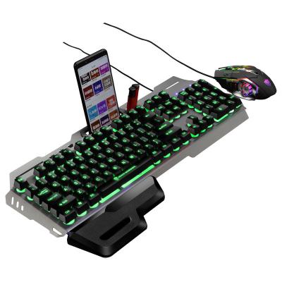 China Ghosting Wired Keyboard and Mouse Set Manipulator Feel Gaming Breathing Light Weight 104 Key Position Mechanical Keyboard for sale