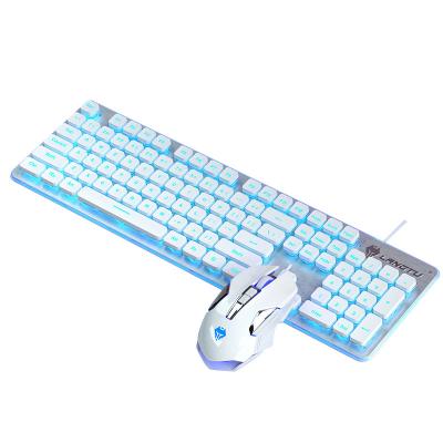 China Anti-ghosting Best Selling Waterproof Ergonomic LED Light Gaming Wired Keyboard and Mouse Combo for sale