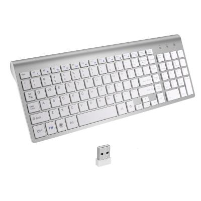 China Factory Direct Selling 104 Wireless USB Key Interface Spot Silver Ergonomic 2.4G Keyboard for sale