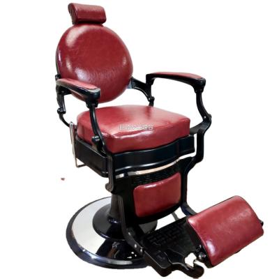 China EUROPEAN Hydraulic Pump Old-fashioned Barber Shop Rotating 360 Degree Hair Dressing Chair Adjustable Barber Chair for sale