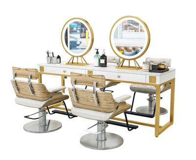 China Factory Direct Supply Modern Gemei Furniture Steel Color Competitive Price Single &Double Sided Salon Makeup Mirror for sale