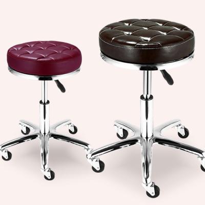 China Hot Sale Modern Popular Height Adjustable Coffee Color Adjustable Barber Shaver 360 Degree Swivel Barber Stool For Beauty Salon for sale