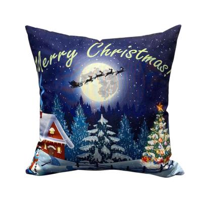 China With Led Festival Wholesale Custom Christmas Pattern Printed Decorative Cotton Cushion Covers for sale