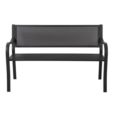 China Custom Stamping E-Liner Pattern Metal Outdoor Seating Frame Outside Park Bench for sale