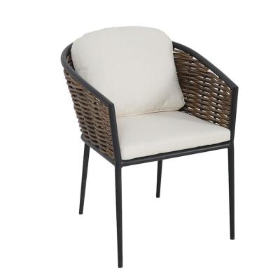 China Modern Outdoor Garden Furniture Rope Woven Leisure Alum Frame Restaurant Woven Chair for sale