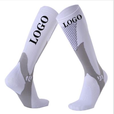 China Hot Selling High Quality Custom Made Knee High Breathable 20-30mmhg Women Men Cycling Athletic Compression Socks Wholesale for sale