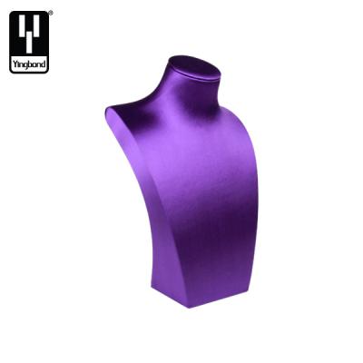 China Wholesale Jewelry Shop Purple Silk Material High Level Mannequin Necklace Bust for sale