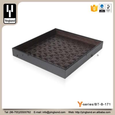 China Leather Jewelry Store Black Ring Packaging Jewelry Display Tray for sale