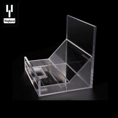 China Custom Exquisite Acrylic Jewelry Bracelet Watch Display Rack Organic Glass Stand Set Black Prop Exhibitor Clear Acrylic Display for sale