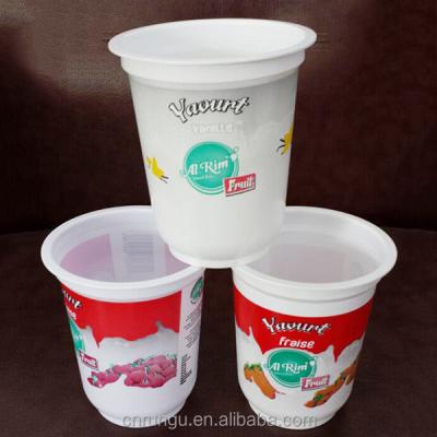 China Yogurt / Juice / White Custom Printed Disposable Plastic Cup Like Milk For Yogurt for sale