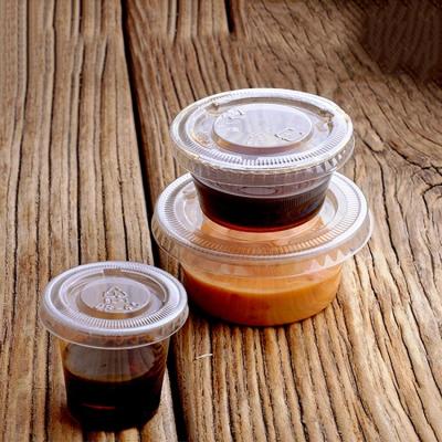 China Disposable cups with lids 1oz small disposable hot sauce cup for pizza with lid for sale