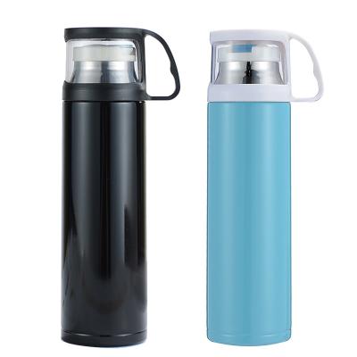 China 500ML Stainless Steel Sustainable Metal Thermos Hot Drinking Bottle With Cup Cap for sale