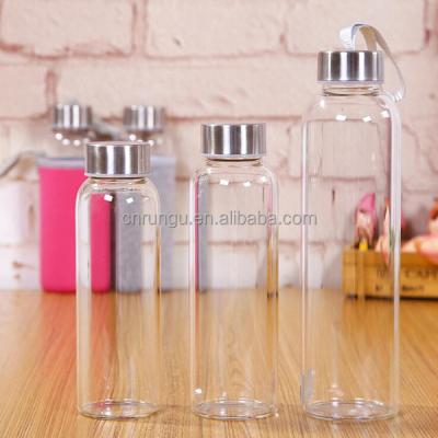 China Slim Clear Safe Borosilicate Glass Bottle Clear For Hot Water for sale