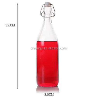 China With Swing Top Round Swing Top Glass Storage Bottles Wine Bottle Beer Bottle for sale