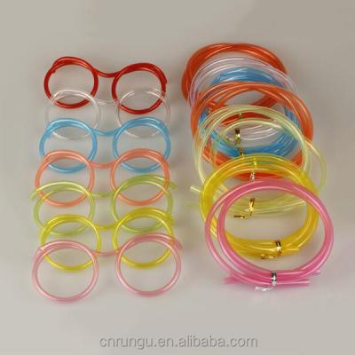 China Glasses Shape Glass Plastic Drinking Straw For Kids for sale