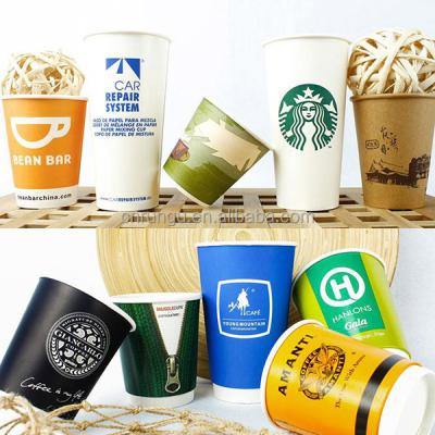 China 12oz Disposable Thick Hot Drink Paper Cup With Handle And Double PE for sale