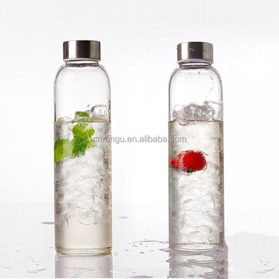 China 12oz Clear Drinking White Glass Bottle With Custom Design for sale