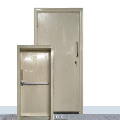 China Big Frame Steel Fire Rated Door Panic Push Bar Wrought Iron Single Flush Door for sale