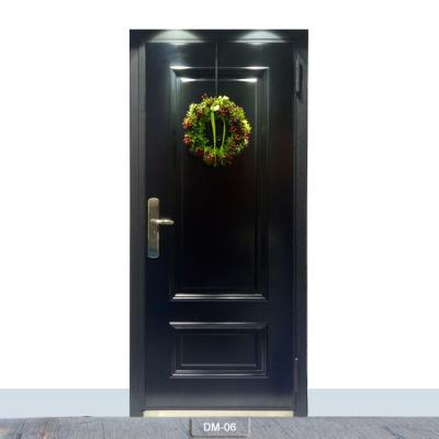 China 3D Design Black Painting Main Door Models Iron Gate Entrance Steel Wood Front Armored Door for sale