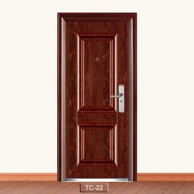 China Supply Apartment Front Main Door Single Swing Security Metal Entrance Door Design With Advanced Security Lock for sale