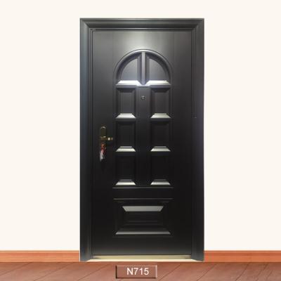 China Hotel Entry Doors Popular Hot Sale Beautiful Fluorocarbon Paint Steel Security Doors Swing Graphic Design Office Building Modern for sale