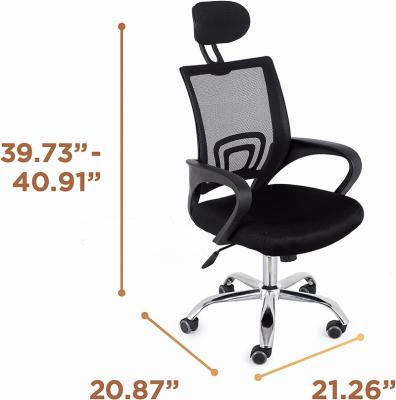 China (Height) Adjustable Mesh Office Chair with Mid Back and Chrome Base, Computer Chair Gaming Chair Black for sale