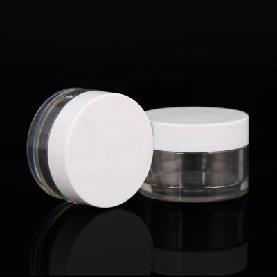 China Low moq 30ml 50ml cosmetic clear plastic jar with lids packaging cosmetic body pet cream jar for sale