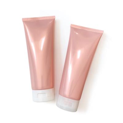 China Pink 200g Cosmetic Packaging Empty Plastic Stock Cosmetic Tube 200ml Tube Facial Body Lotion Hand Cream Tubes Detergent Squeeze Tube for sale