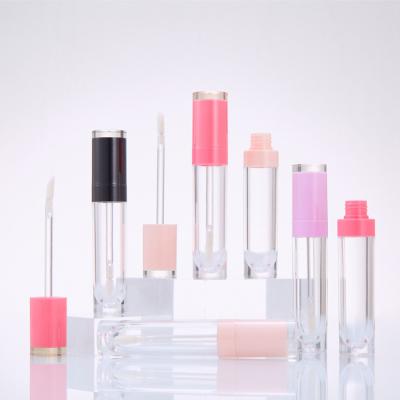 China 8ml empty pink red rose cosmetics with brush 8g packaging lip gloss with brush lip gloss tube with magic wands lip gloss containers tube for sale