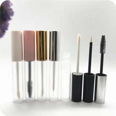 China Cosmetic 10ml mascara bottle matte black silver gold pink empty mascara tubes with brush 10g cosmetic packaging mascara tube for sale