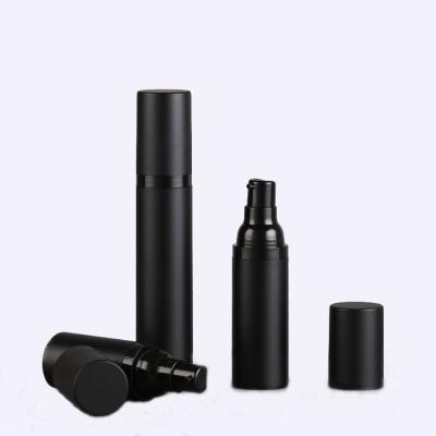 China BEAUTY PACKAGING goods in stock cosmetic black 15ml 30ml 50ml lotion pump bottle matte 15g 30g 50g packing black cream bottle airless pump bottle for sale