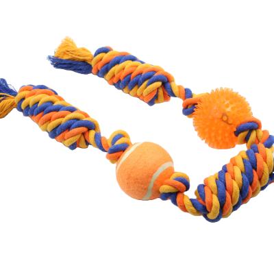 China Sustainable Dog Rope Interactive Chew Toys Durable Teeth Cleaning Spray and Tug War Plays for sale