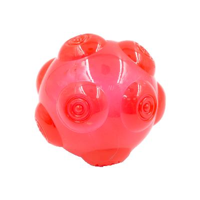 China Viable High Quality Squeaky Red TPR Rubble Round Ball Chew Dog Toy for sale