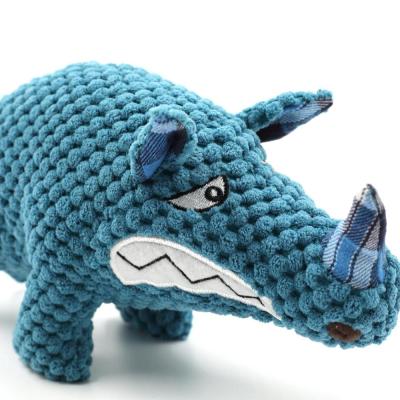 China Viable Angry Animal Dog Toy Interactive Pet Toy--Angry Rhinoceros for sale