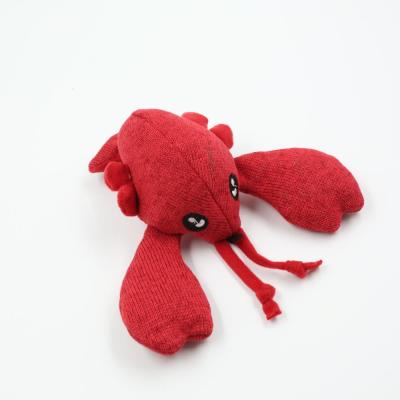 China Viable dog Toy Knit Lobster Squeaky Plush soft but durable dog toy for sale