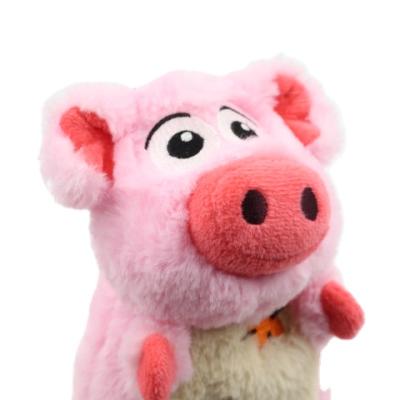 China Viable Cute Pet Toys Animal Fur Rope Legs Plush Pig Toy Chew Dog Squeaky Soft Stuffing Pig for sale