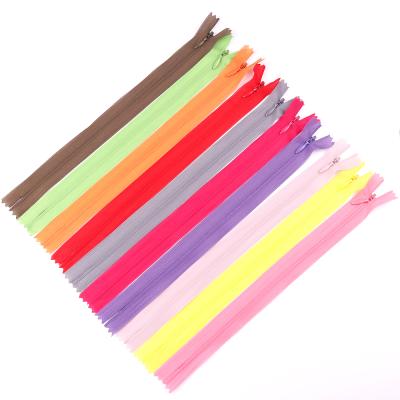 China Automatic Multicolor Invisible Zipper No.3 Mesh Tape Invisible Zipper Lock 25cm Long for sale