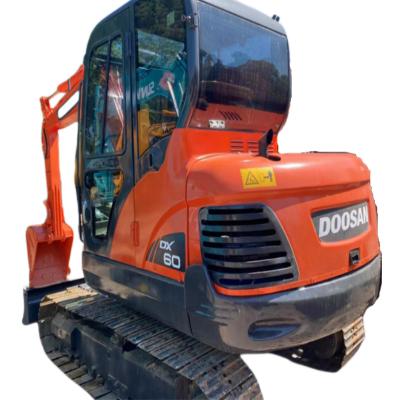 China 95% New Korean Original Paint 6 Ton Used Mini Rubber Track Doosan DX60 Crawler Excavator In Excellent Working Condition 0.21MÂ ³ for sale