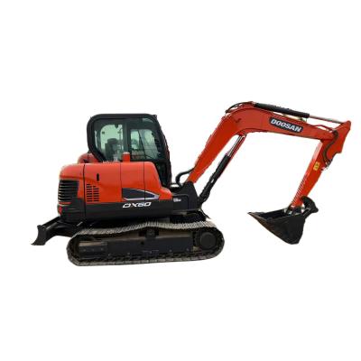 China Original Brand 6 Ton Used Mini Rubber Track Doosan DX60 Korean Top Selling Excavator in Excellent Working Condition 0.21MÂ ³ for sale