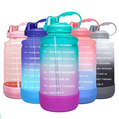 China Time Marker Tritan Drinks Bottle BPA Free Wholesale Motivational Sports 64oz Plastic Water Bottle Viable for sale