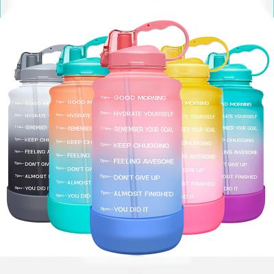 China Time Marker Gym Drinks Bottle BPA Free Sports Motivational Sustainable 64oz Plastic Water Bottle With Custom Logo for sale