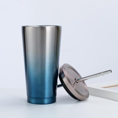 China Good Quality Large Capacity Stainless Steel Travel Mug Portable Straw Lid Vacuum Viable Cup for sale