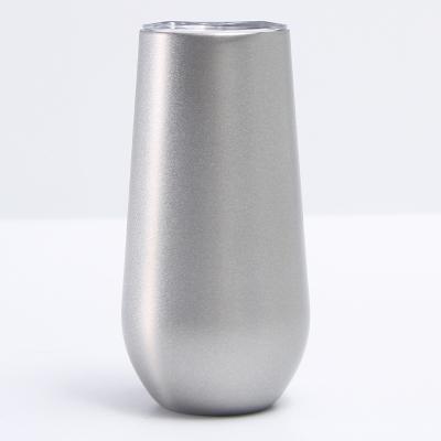 China Sustainable OEM Quality Personalized Fashion Eggshell Mug Portable Stainless Steel 6oz Wine Tumbler for sale