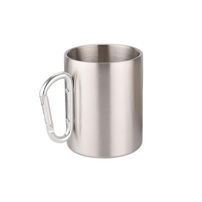 China Good quality wholesale viable outdoor camping coffee beer mug stainless steel carabiner portable travel mug for sale