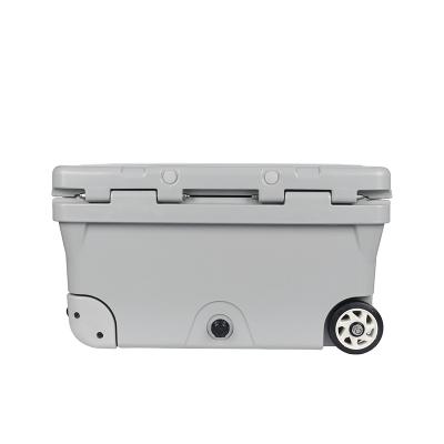 China Wholesale new style waterproof universal outdoor portable large capacity hard cooler box with wheel for sale