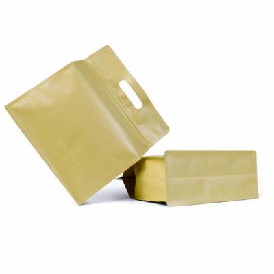 China Recyclable Food Packaging Ziplock Bag Large Kraft Wide Bottom Paper Bags for sale