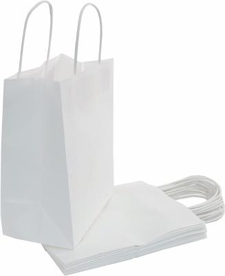 China Wholesale Recyclable Custom Kraft Paper Bags With Logo Your Own Logo White Paper Gift Bags With Handles for sale