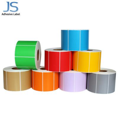 China Self Adhesive Barcode Thermal Printing Sticker Labels Custom Die Cut Color Roll Paper 100mm*130mm for sale