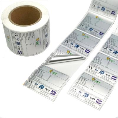 China Waterproof Custom Custom Silver Seal Sticker Logo Stickers Barcode Printing Logo Stickers Adhesive Paper Roll for sale