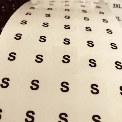 China Transparent A4 Barcode Size Sticker Paper Price Clothing Size Labels Hologram Logo Sticker Size Stickers For Clothing for sale